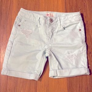 NWOT So Girls Size 8 Teal Jean Shorts